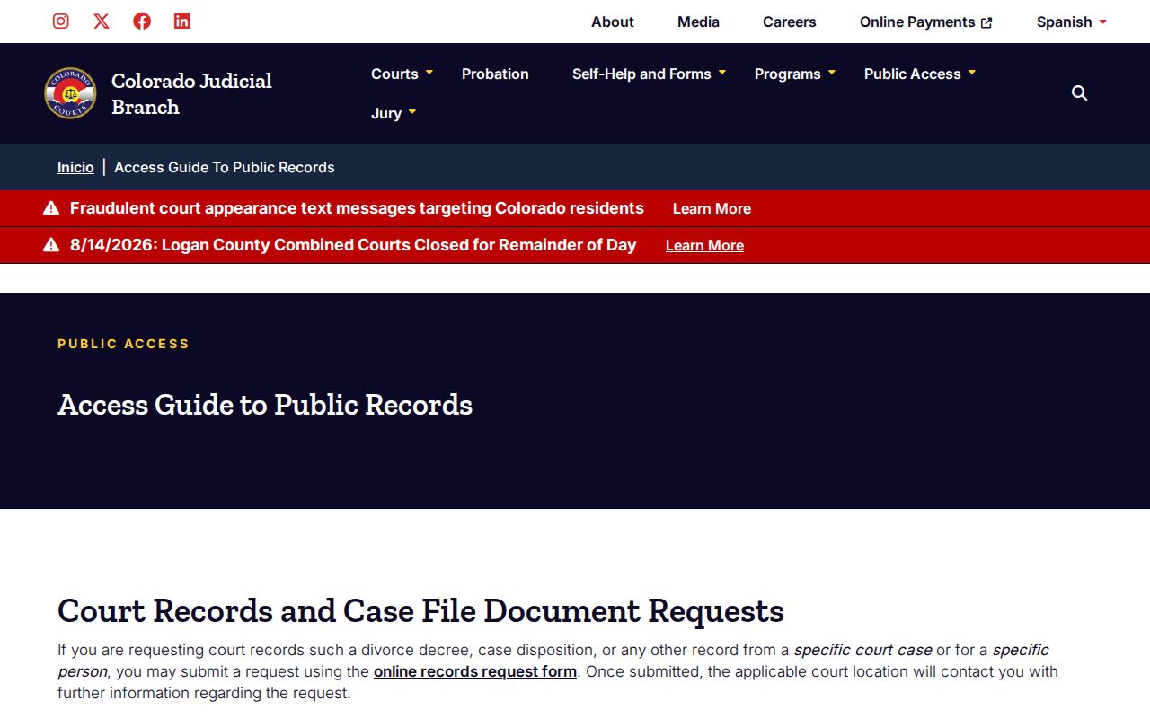 Montrose County case search court-record access guidance