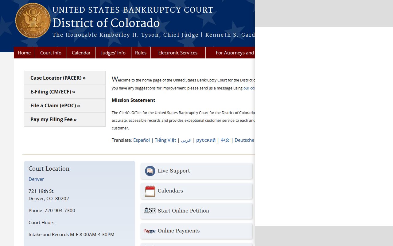 Montrose County civil court docket federal bankruptcy court distinction