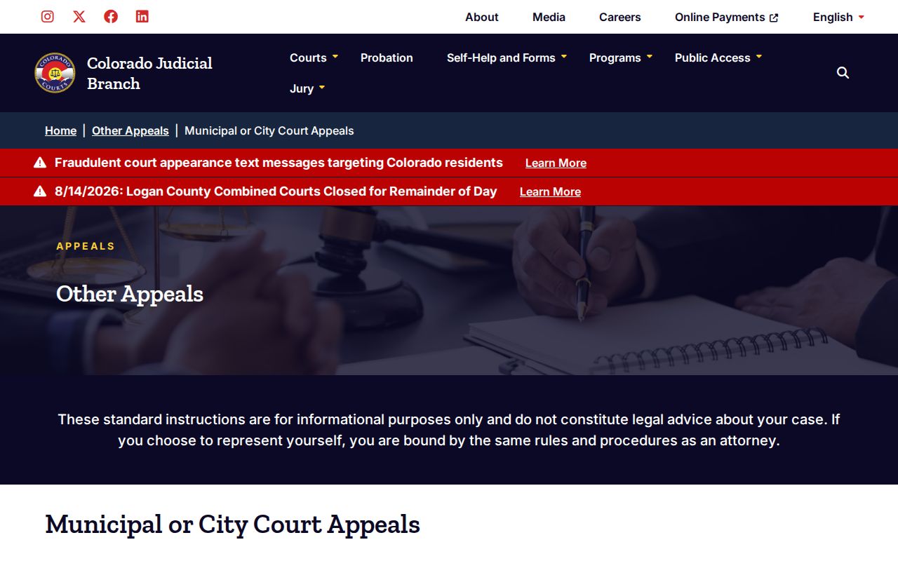 Naturita court records and Colorado municipal appeal routes
