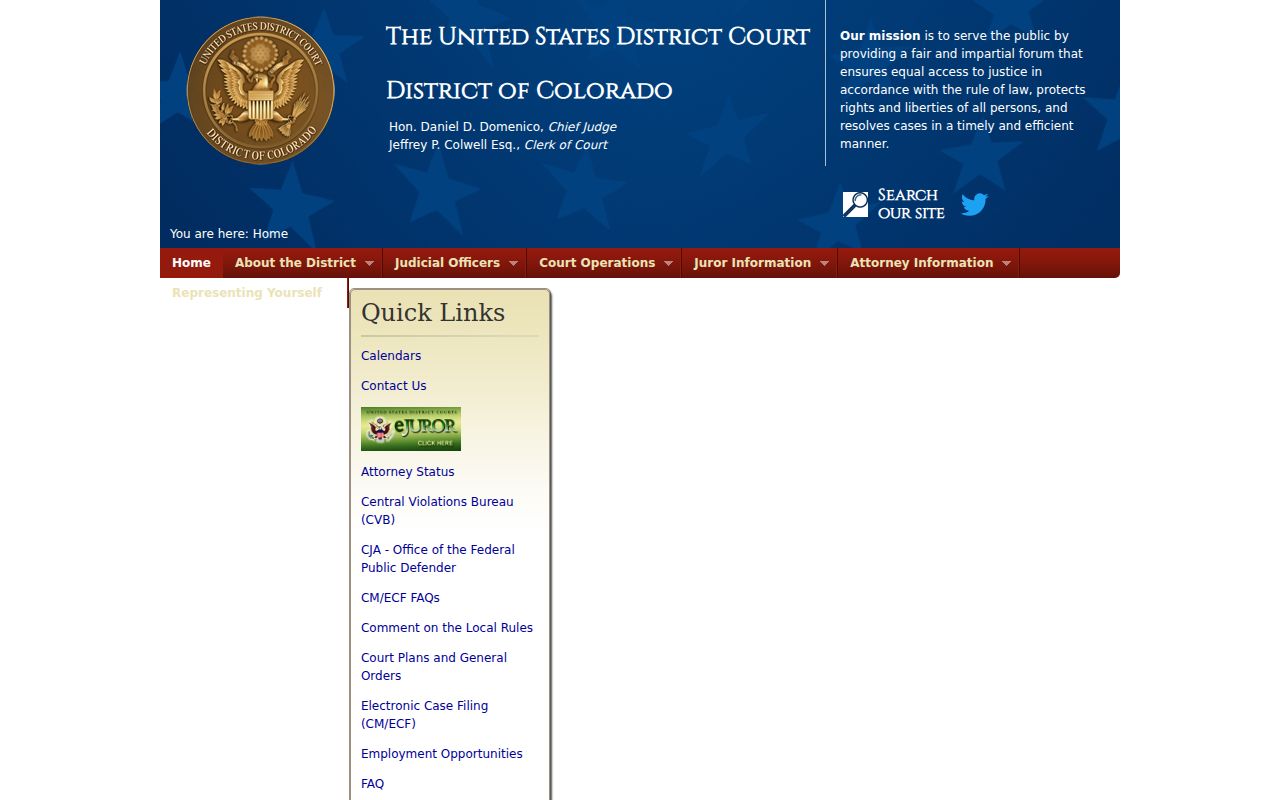 Federal District of Colorado court records for Montrose County